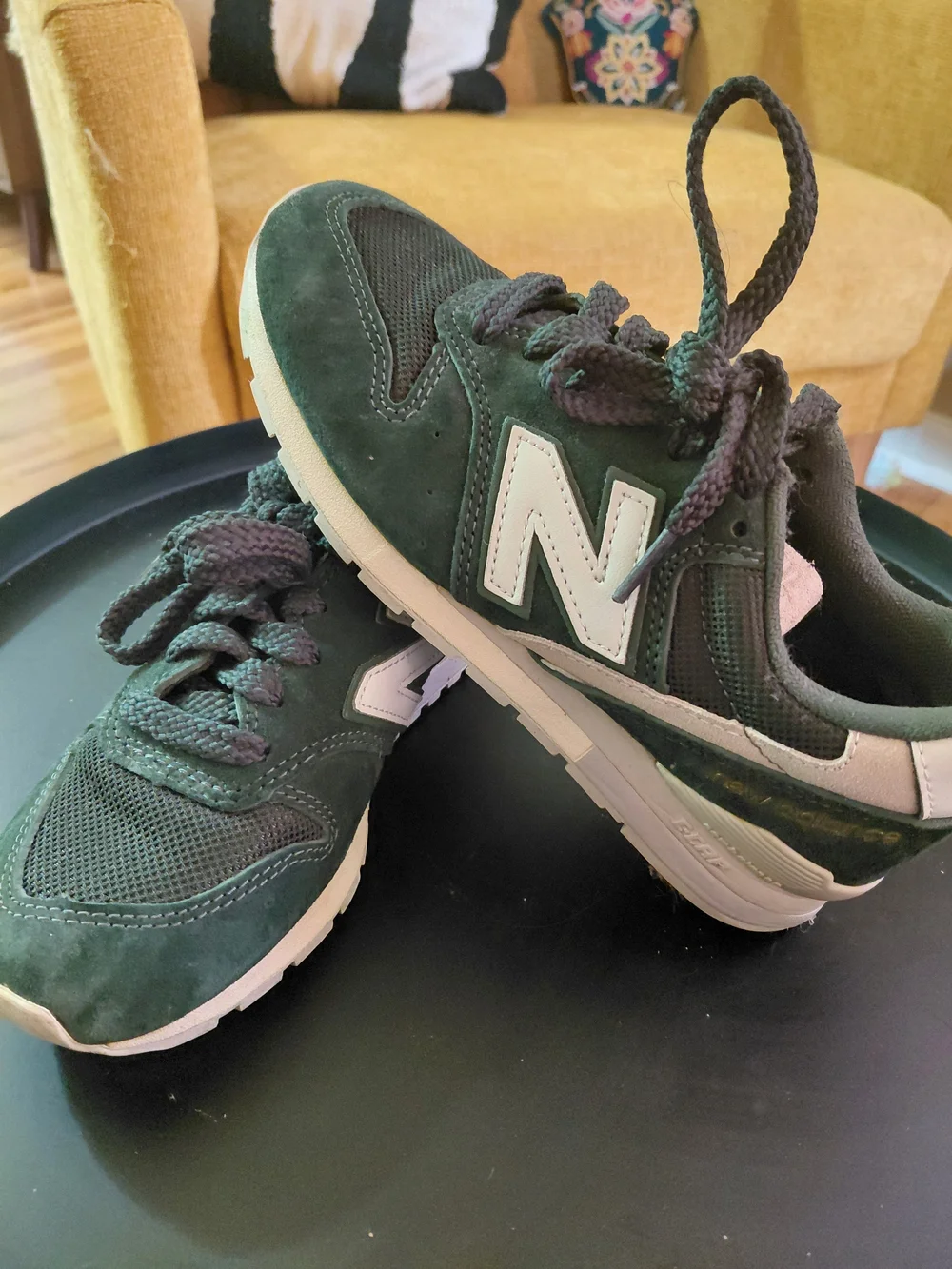 New Balance Kids' Dark Green Suede & Mesh Sneaker